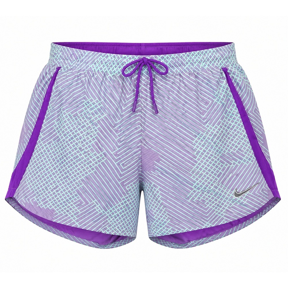 Nike Dri Fit Womens Large Running Shorts Purple Printed Athletic Gym Activewear‎